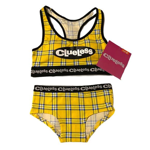Clueless Bra and Underwear Set panty set 2pc size 6 plaid trendy NWT kids - Picture 1 of 3